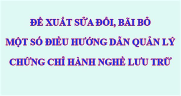 Đề xuất sửa đổi, bãi bỏ một số điều hướng dẫn quản lý Chứng chỉ hành nghề lưu trữ